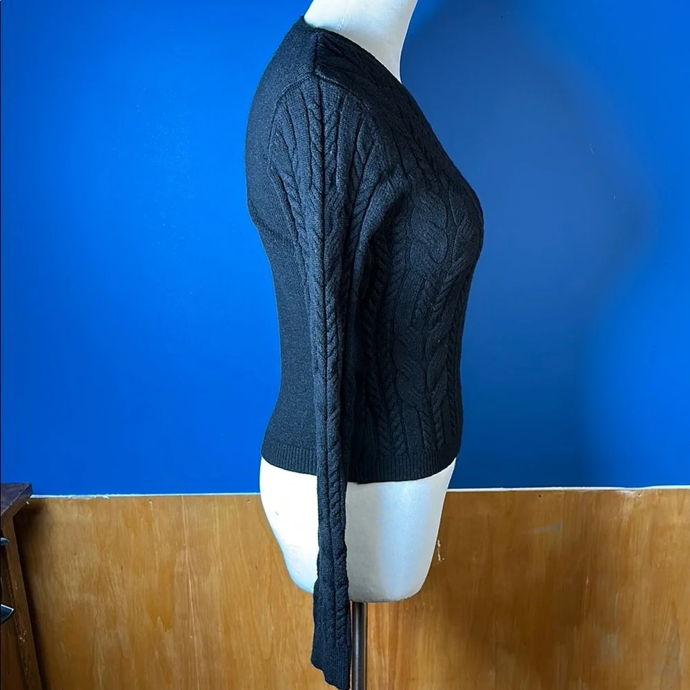 Black Cable Knit Sweater - Picture 5 of 7